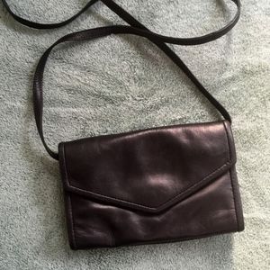 Black leather organizer bag (small)